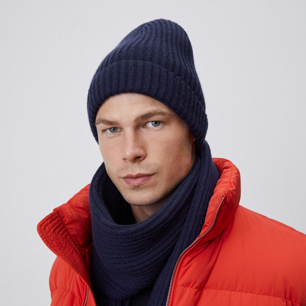

Шапка из кашемира и шерсти 12 STOREEZ, Темно-синий