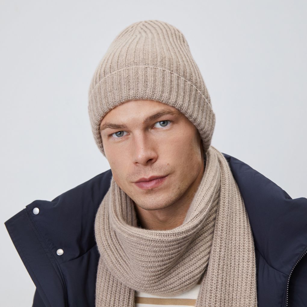 

Шапка из кашемира и шерсти 12 STOREEZ, Кофе с молоком