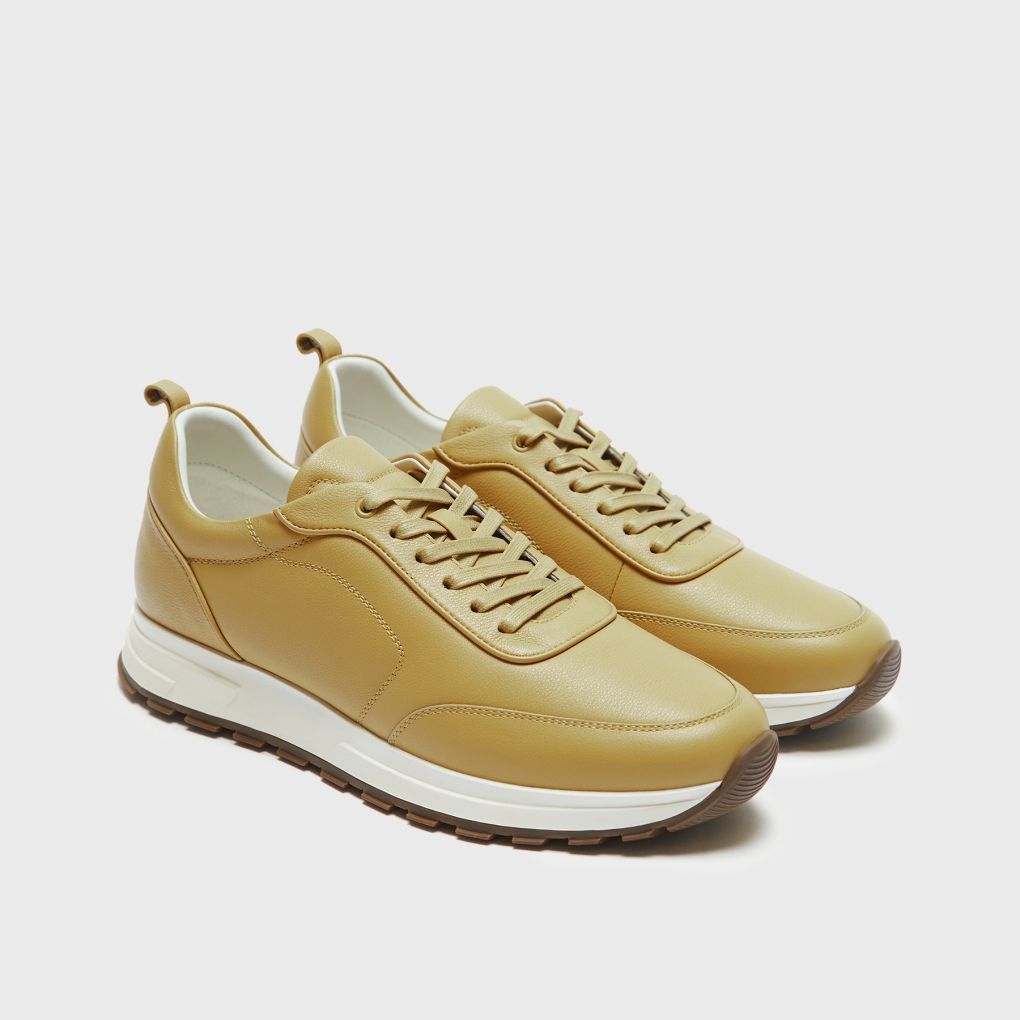 

Кроссовки из кожи 12 STOREEZ, Яичный