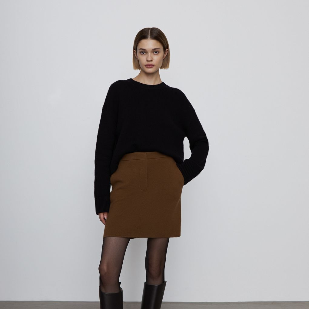 

Юбка мини Knit 12 STOREEZ, Карамельный