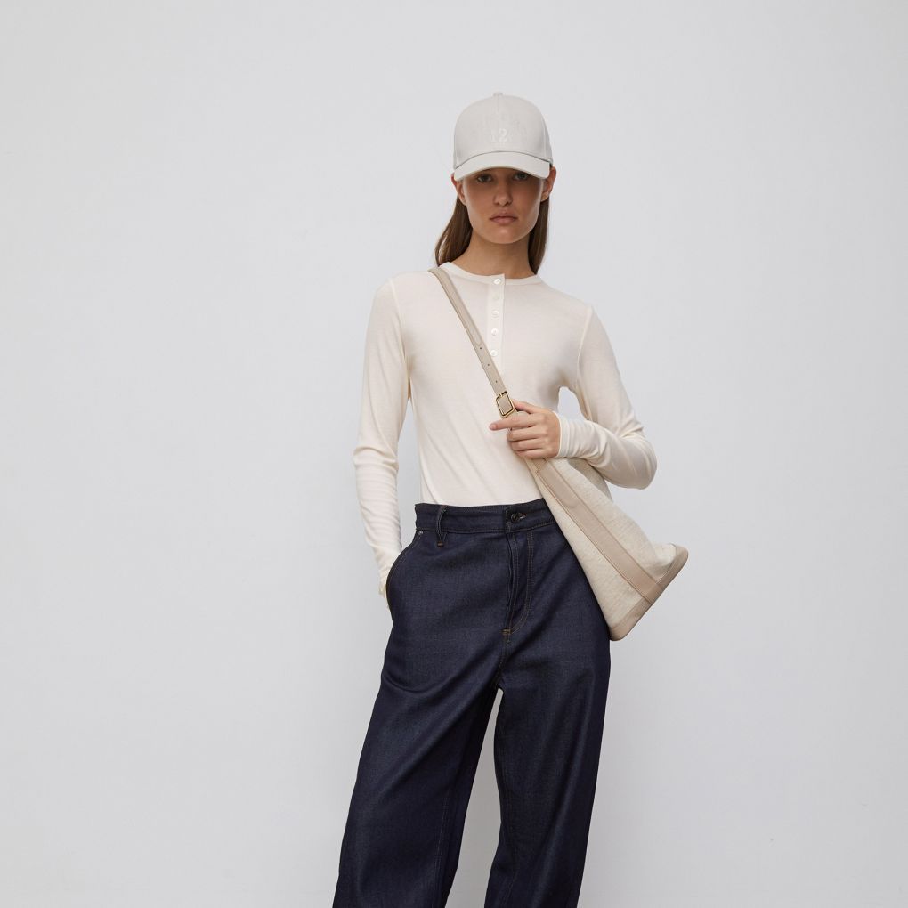

Лонгслив Henley 12 STOREEZ, Молочный