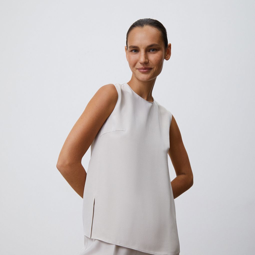 

Топ из шелка Mulberry 12 STOREEZ, Светло-серый