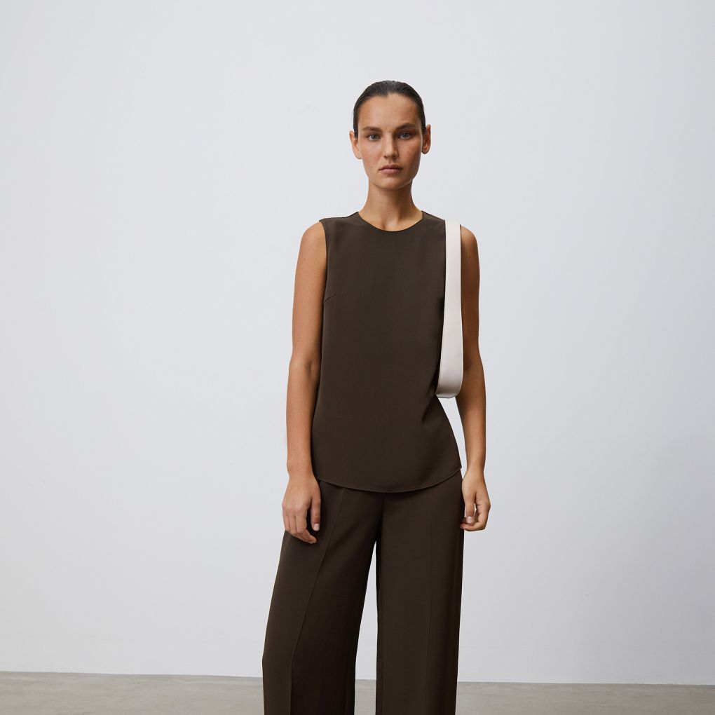 

Брюки из шелка Mulberry 12 STOREEZ, Горький шоколад