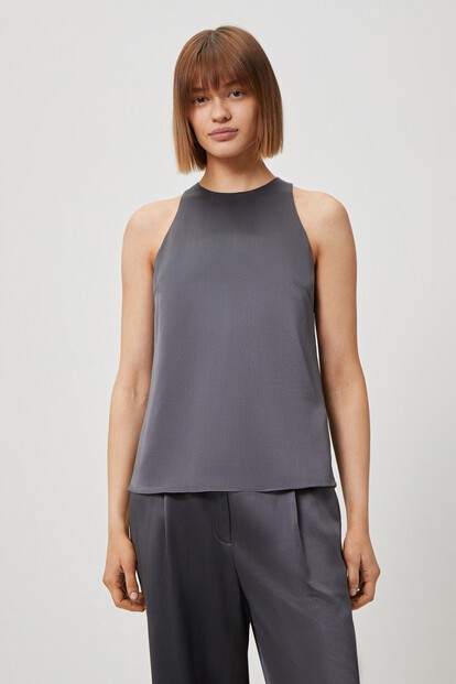 Топ-халтер из шелка Mulberry