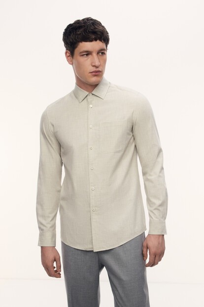 Рубашка из хлопка и шерсти