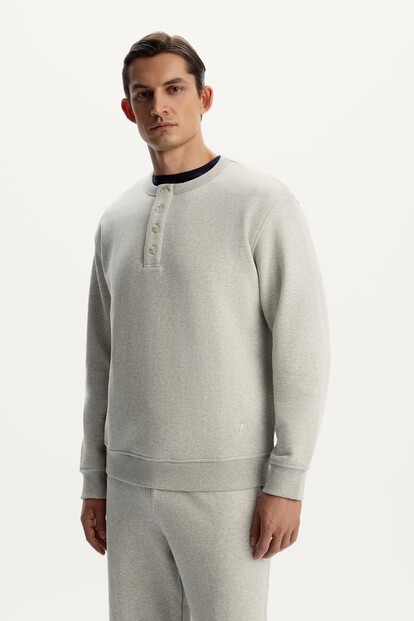 Толстовка Henley меланж