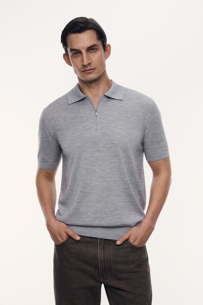 Джемпер-поло Arno из шерсти и шелка