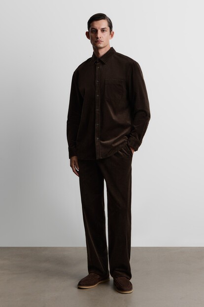 Брюки зауженные из французского вельвета