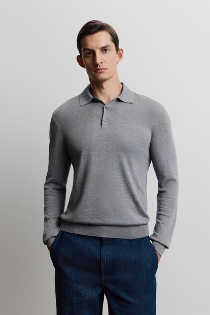 Джемпер-поло из шелка и хлопка