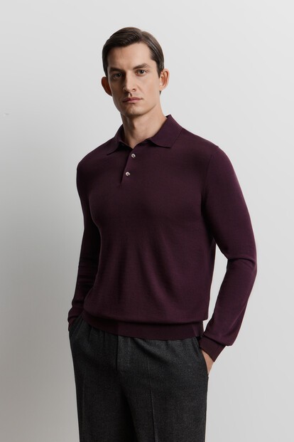 Джемпер-поло из шелка и хлопка