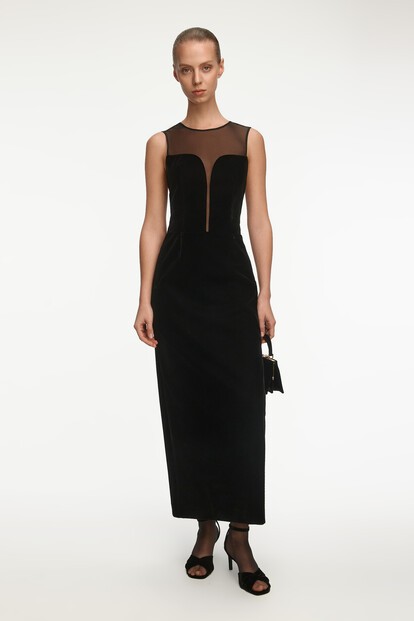 Платье-футляр из бархата