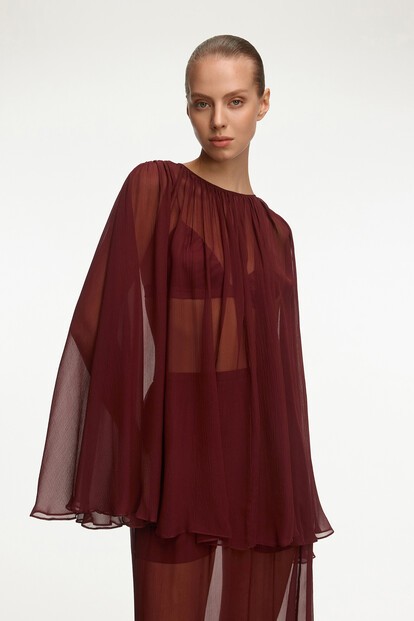 Накидка с топом-бра из шелка