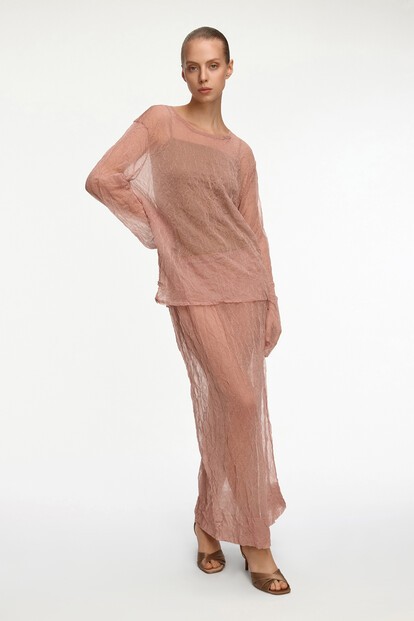 Юбка из жатого трикотажа