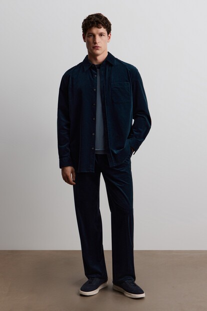 Брюки зауженные из французского вельвета