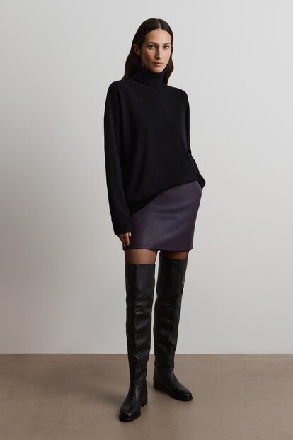 Юбка Grain из фактурной кожи