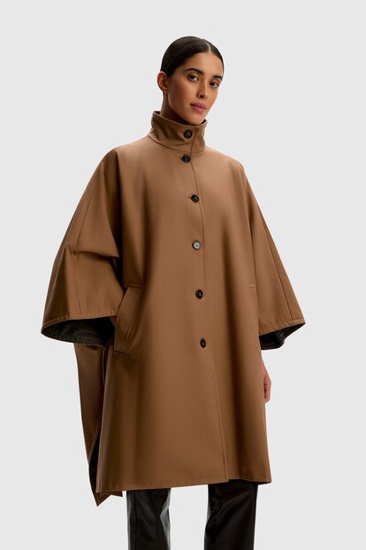 Пончо утепленное из итальянского хлопка