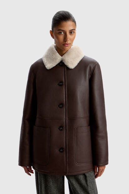 Дубленка с карманами