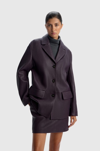 Пиджак Grain из фактурной кожи