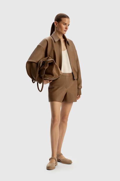 Шорты Grain из фактурной кожи