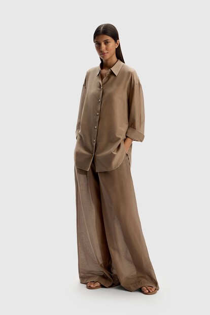 Брюки из хлопка и шелка