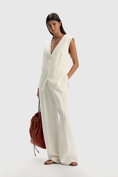 Брюки из костюмного льна