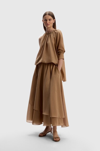 Юбка из хлопка и шелка