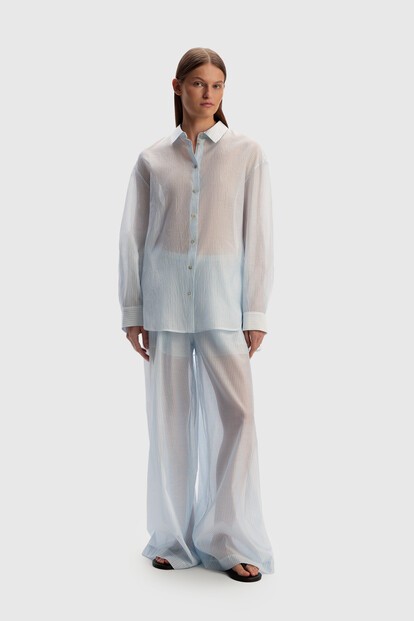 Брюки из хлопка и шелка