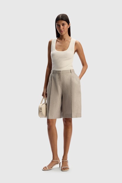 Шорты из плотного льна