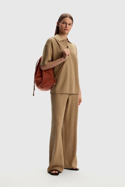 Брюки из ажурного трикотажа