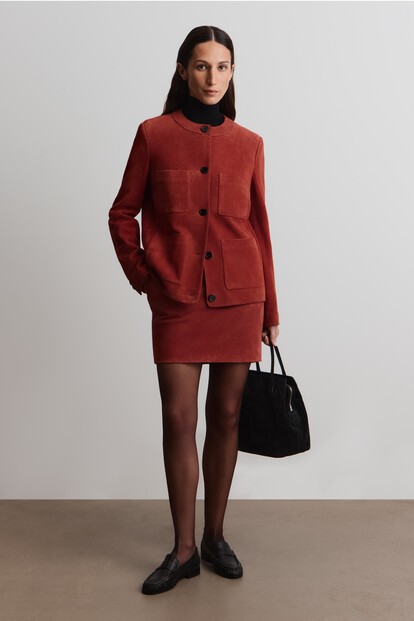 Юбка мини из замши