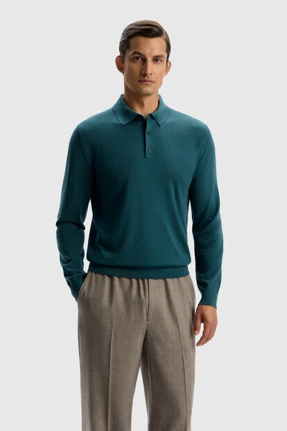Джемпер-поло из шерсти мериноса