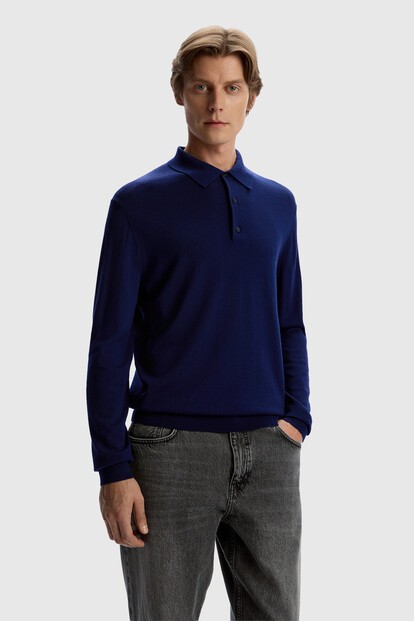 Джемпер-поло из шерсти мериноса