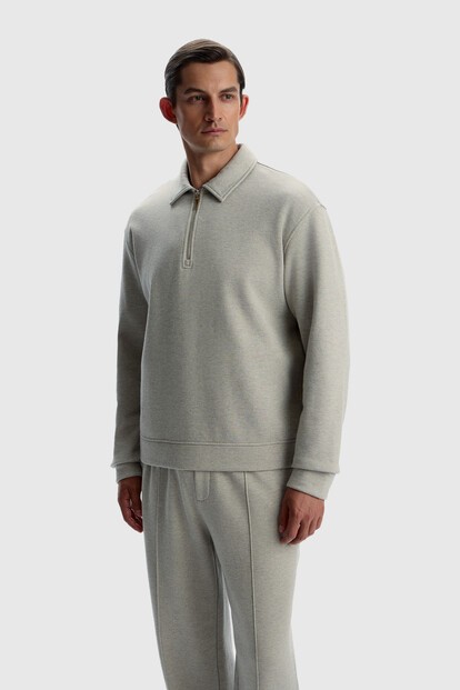 Толстовка-поло с шерстью