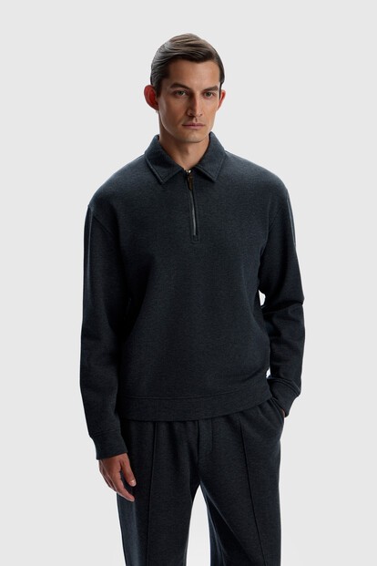 Толстовка-поло с шерстью