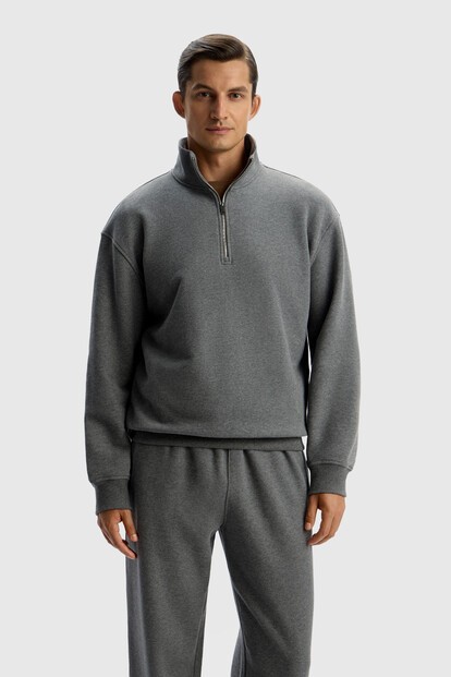 Толстовка на молнии меланж