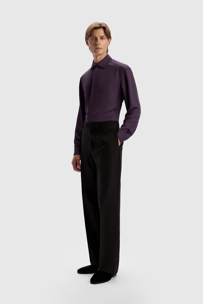 Брюки из шерсти и шелка