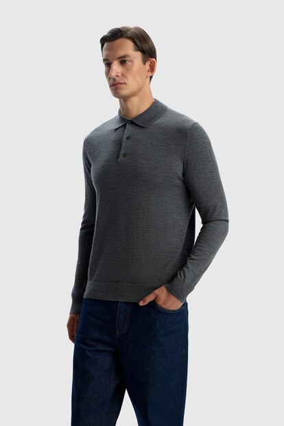 Джемпер-поло из шерсти мериноса