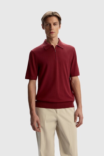 Джемпер-поло из шелка и хлопка