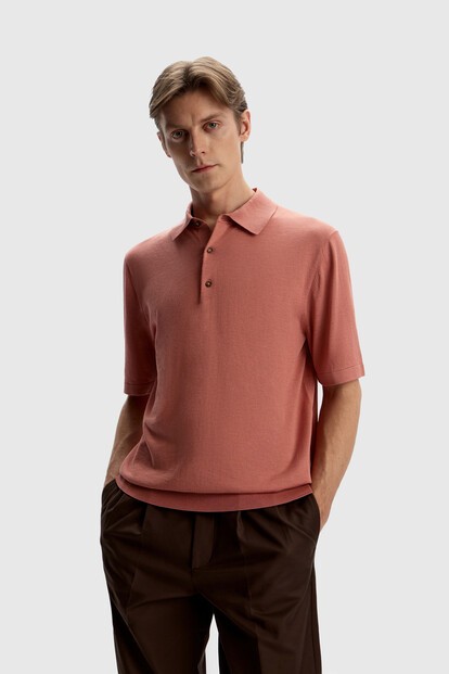 Джемпер-поло из шелка и хлопка