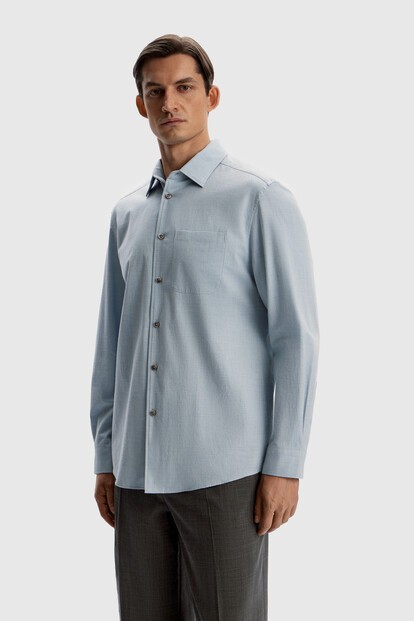 Рубашка из хлопка и шерсти