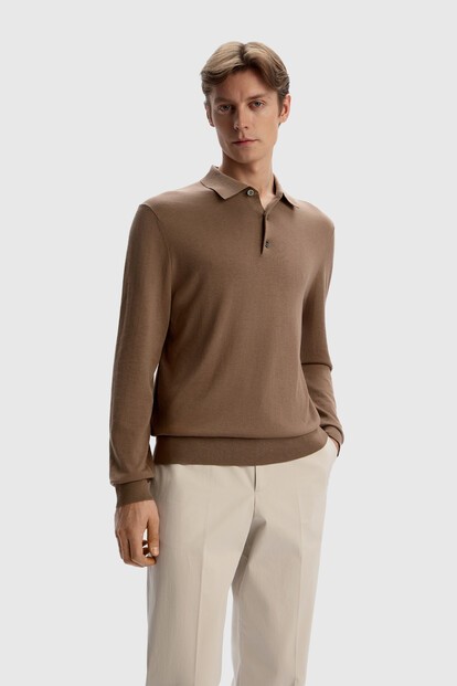 Джемпер-поло из шелка и хлопка