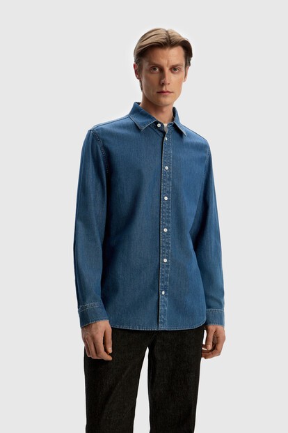 Рубашка Slim из денима
