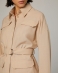 Блуза с поясом и накладными карманами