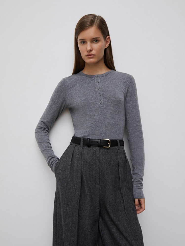 Лонгслив Henley (Темно-серый) купить в интернет-магазине 12 STOREEZ ...