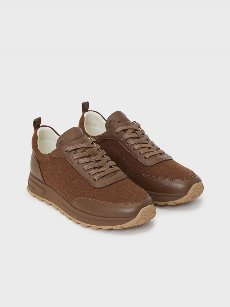 Кроссовки Wool & Leather (Карамельный) купить в интернет-магазине 12  STOREEZ — Обувь