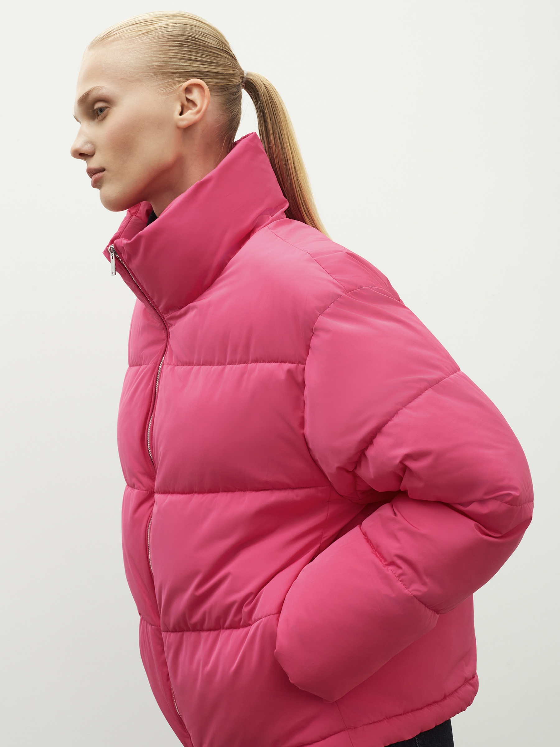 

Пуховик стеганый короткий 12 STOREEZ, Фуксия