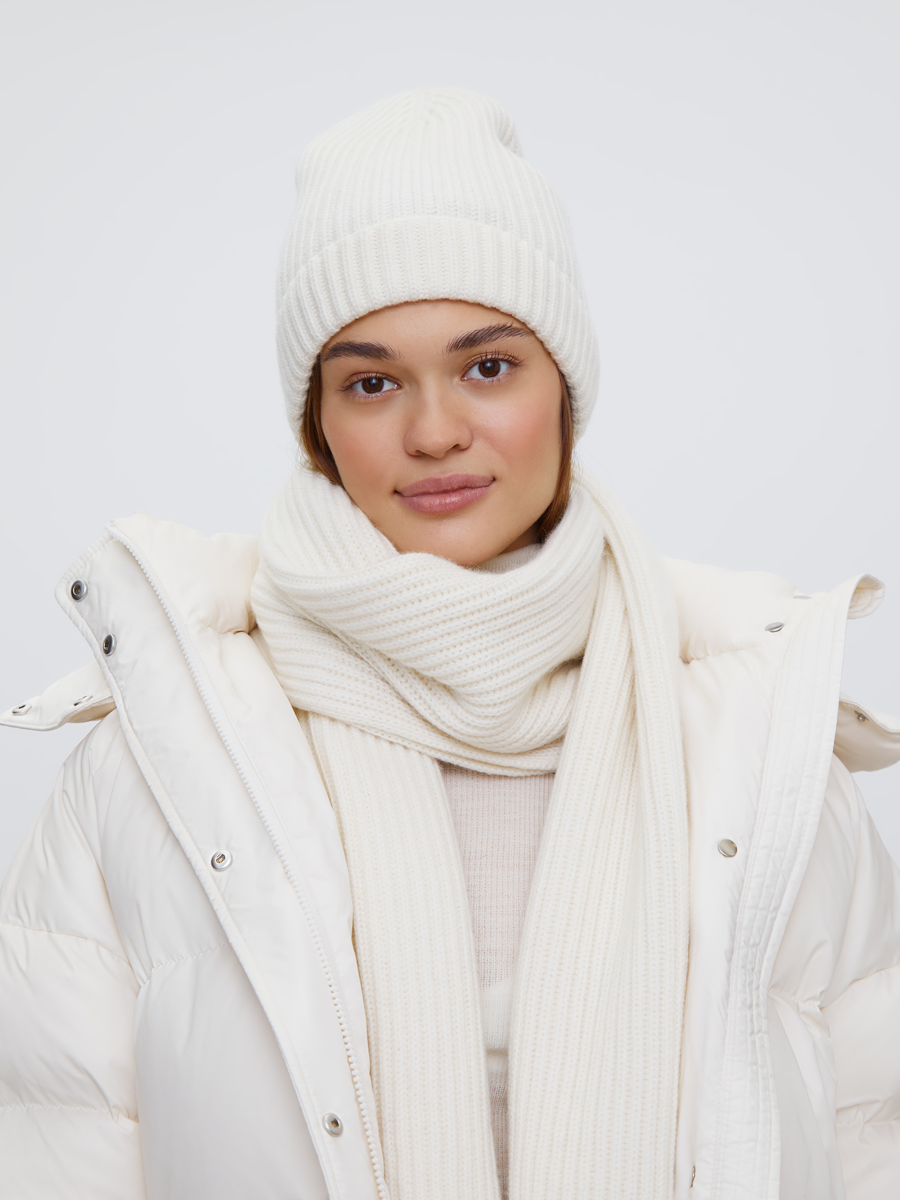 

Шапка из кашемира и шерсти 12 STOREEZ, Молочный