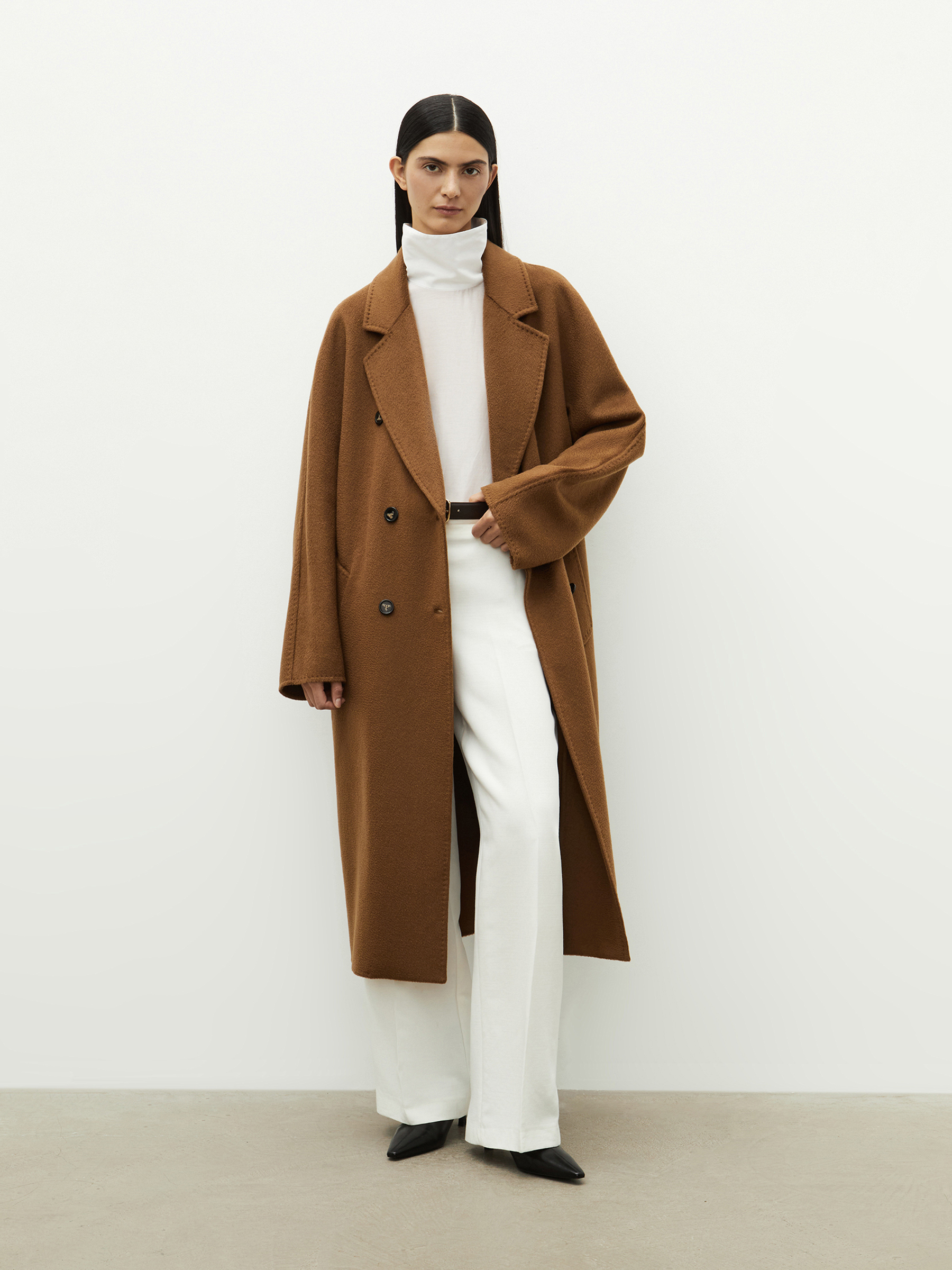 Пальто двубортное из кашемира 12 STOREEZ 12⠀storeez пальто двубортное на поясе с шелком
