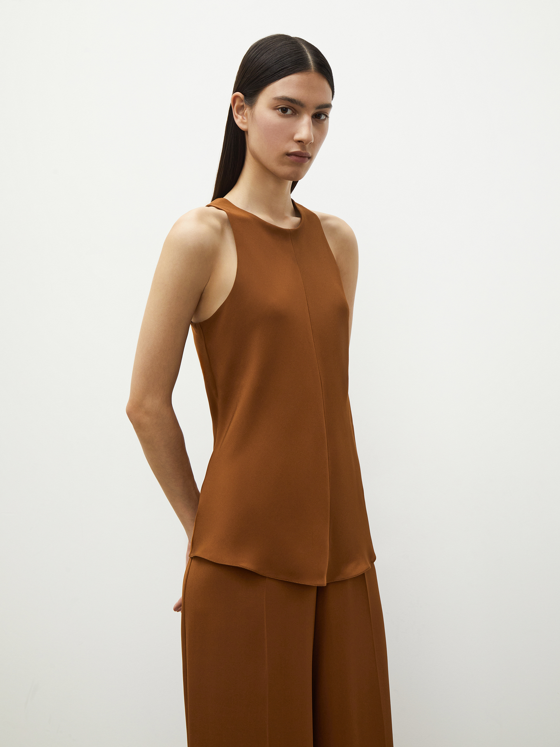 

Топ из шелка Mulberry 12 STOREEZ, Коньячный