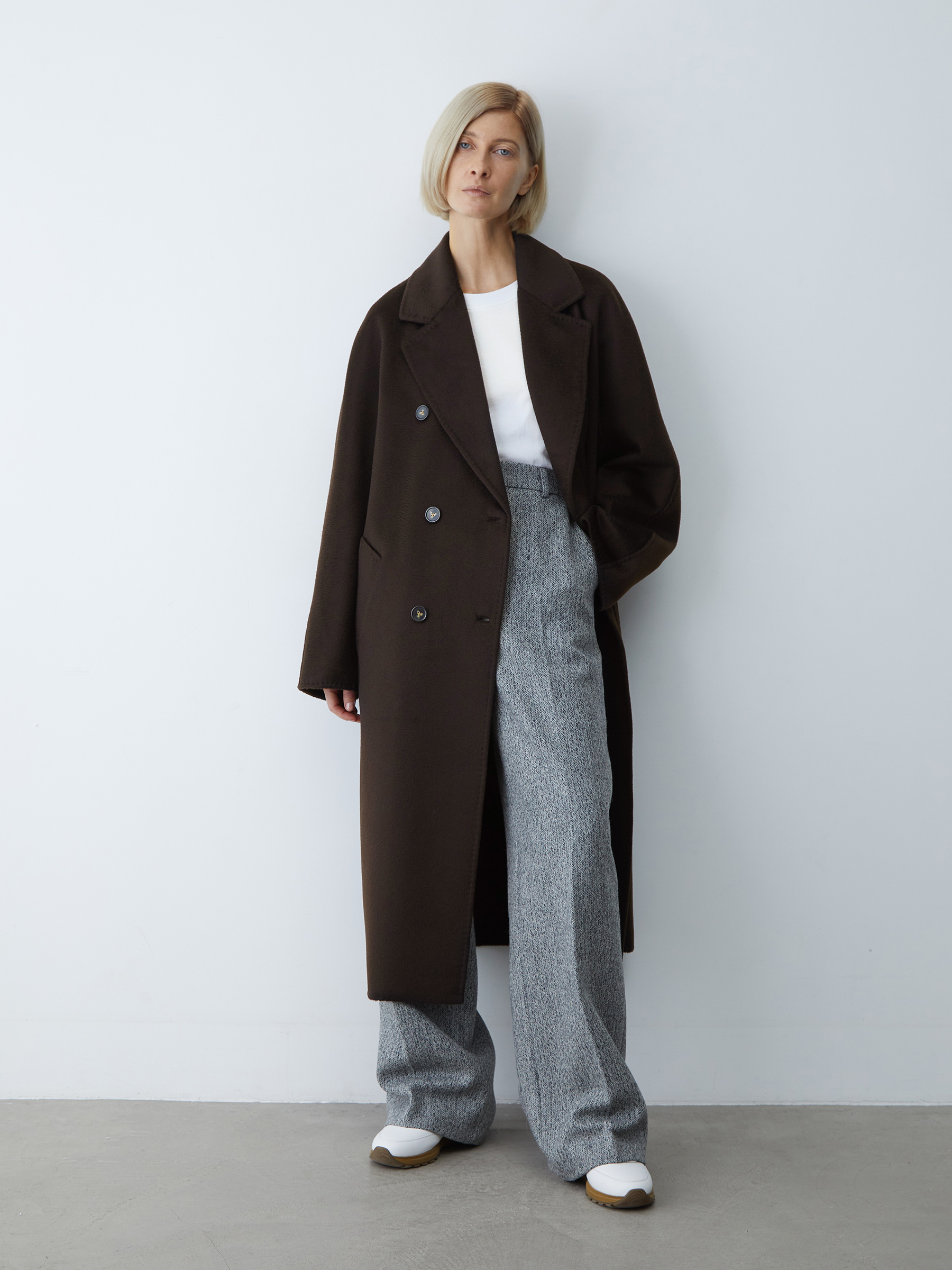Пальто двубортное из кашемира 12 STOREEZ 12⠀storeez пальто двубортное на поясе с шелком